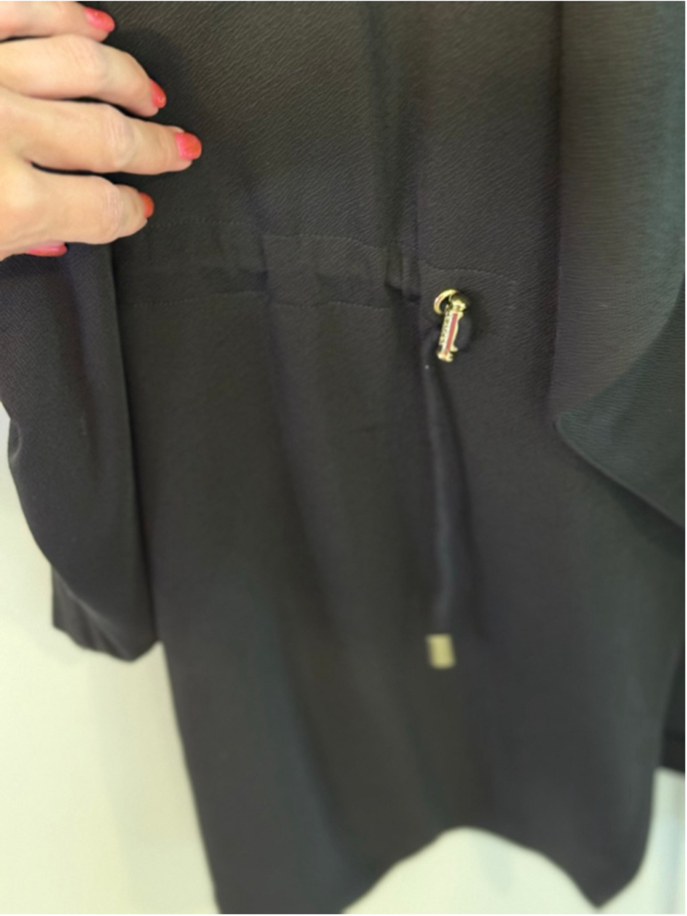 Calvin Klein XL Black Open Front Drape Cardigan Jacket Roll Tab Sleeves - Picture 7 of 9
